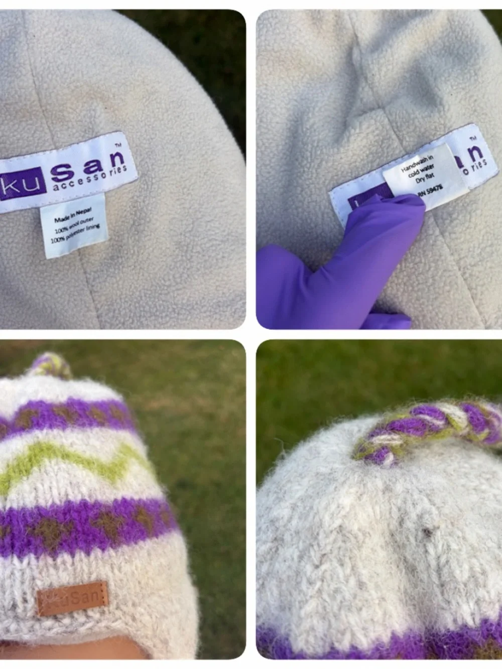 Kusan wool fair isle winter hat unisex